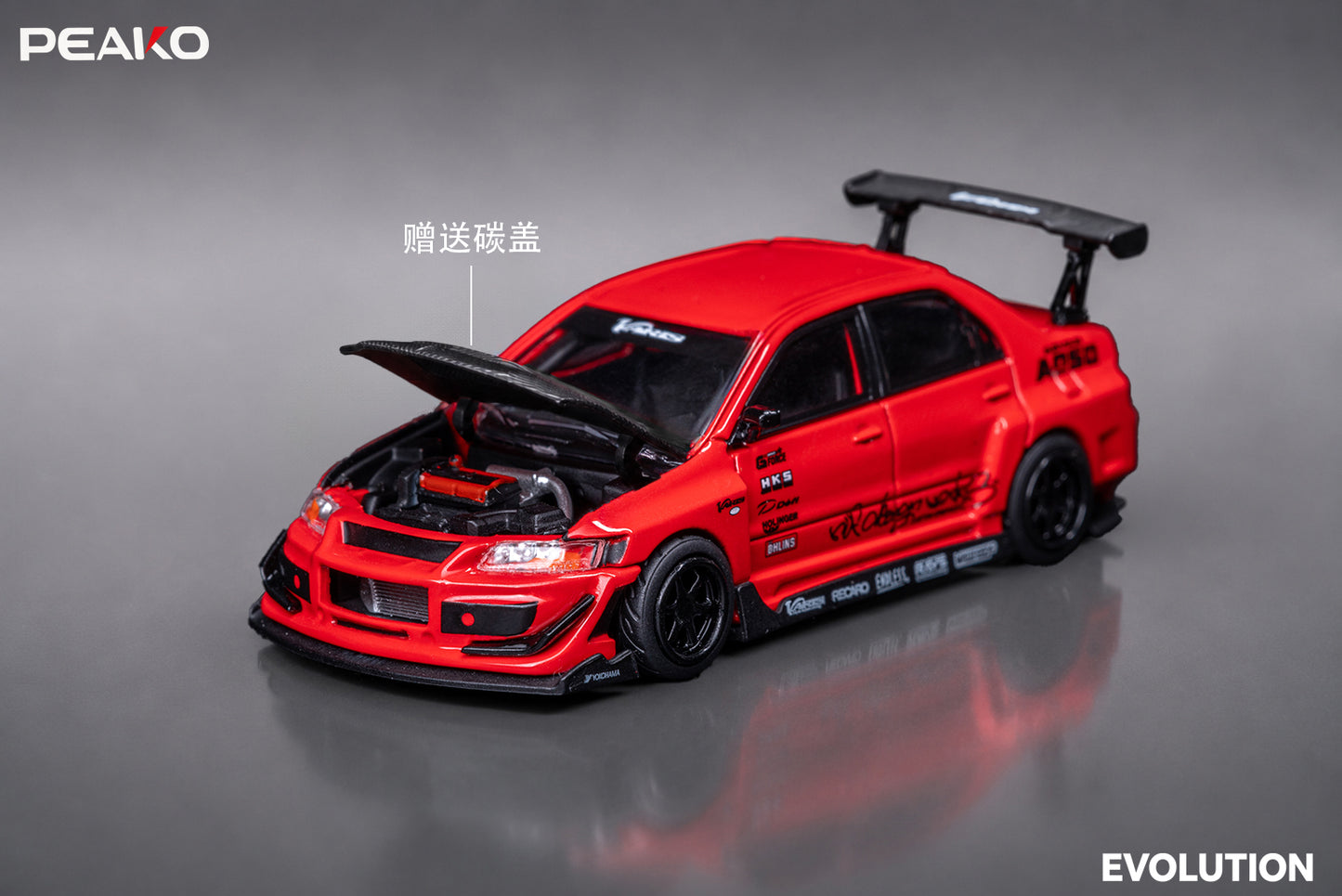 * PRE ORDER * PEAKO 1/64 Mitsubishi Lancer Evolution IX VARIS Widebody Modified Version Red