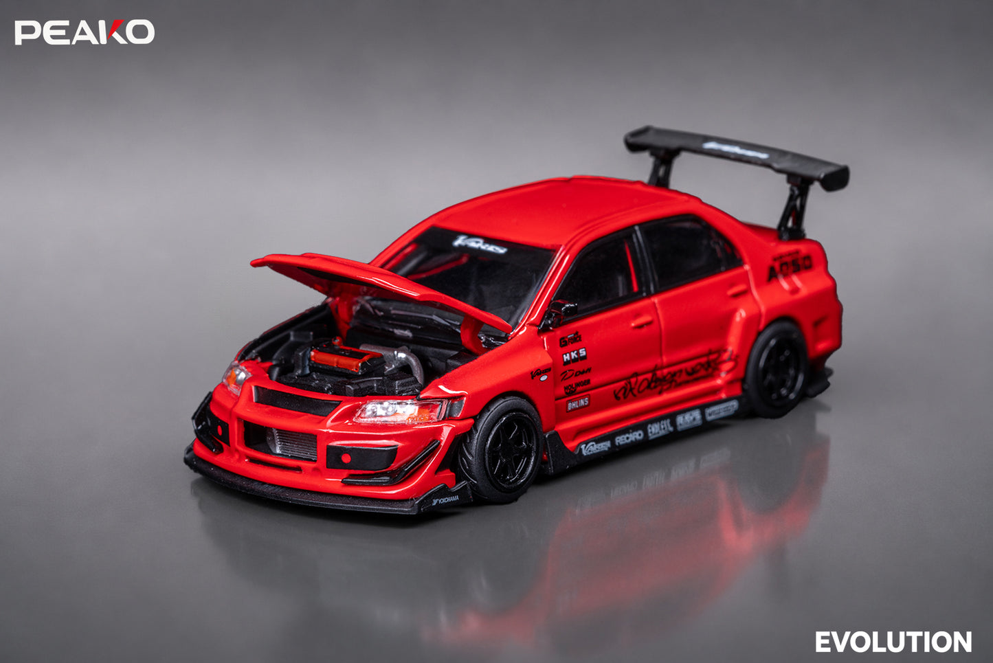 * PRE ORDER * PEAKO 1/64 Mitsubishi Lancer Evolution IX VARIS Widebody Modified Version Red