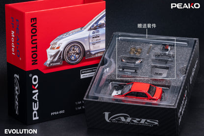 * PRE ORDER * PEAKO 1/64 Mitsubishi Lancer Evolution IX VARIS Widebody Modified Version Red