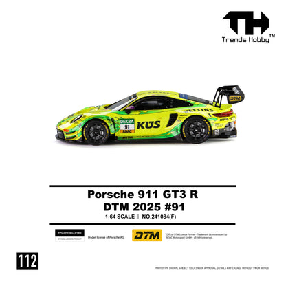 * PRE ORDER * Trends Hobby 1/64 Porsche 911 (992) GT3 R DTM 2025 Yellow-Green #91