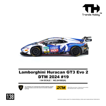 * PRE ORDER * Trence Hobby 1/64 Lamborghini Huracan GT3 EVO2 Blue-White 19# DTM 2024