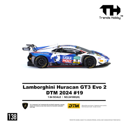 * PRE ORDER * Trence Hobby 1/64 Lamborghini Huracan GT3 EVO2 Blue-White 19# DTM 2024