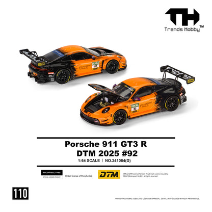 * PRE ORDER * Trends Hobby 1/64 Porsche 911 (992) GT3 R DTM 2025 Orange-Black 92#