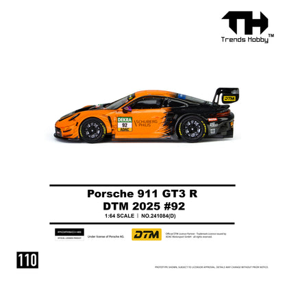 * PRE ORDER * Trends Hobby 1/64 Porsche 911 (992) GT3 R DTM 2025 Orange-Black 92#