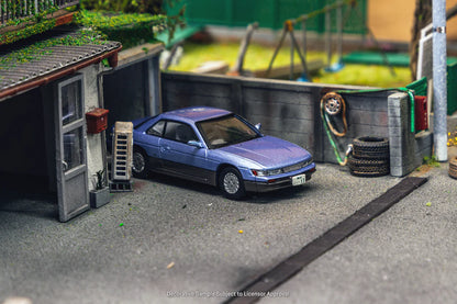 J Collection X Tarmac Works 1/64 Nissan Silvia S13 Blue/Grey - COLLAB64