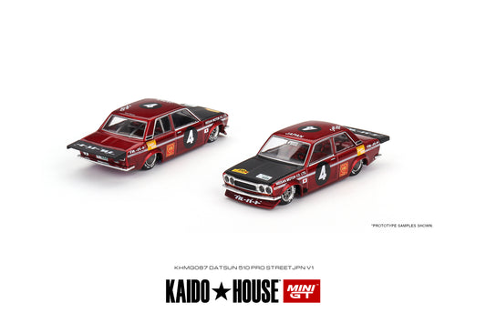 [ Kaido House x MINI GT ] Datsun 510 Pro Street JPN V1 KHMG087