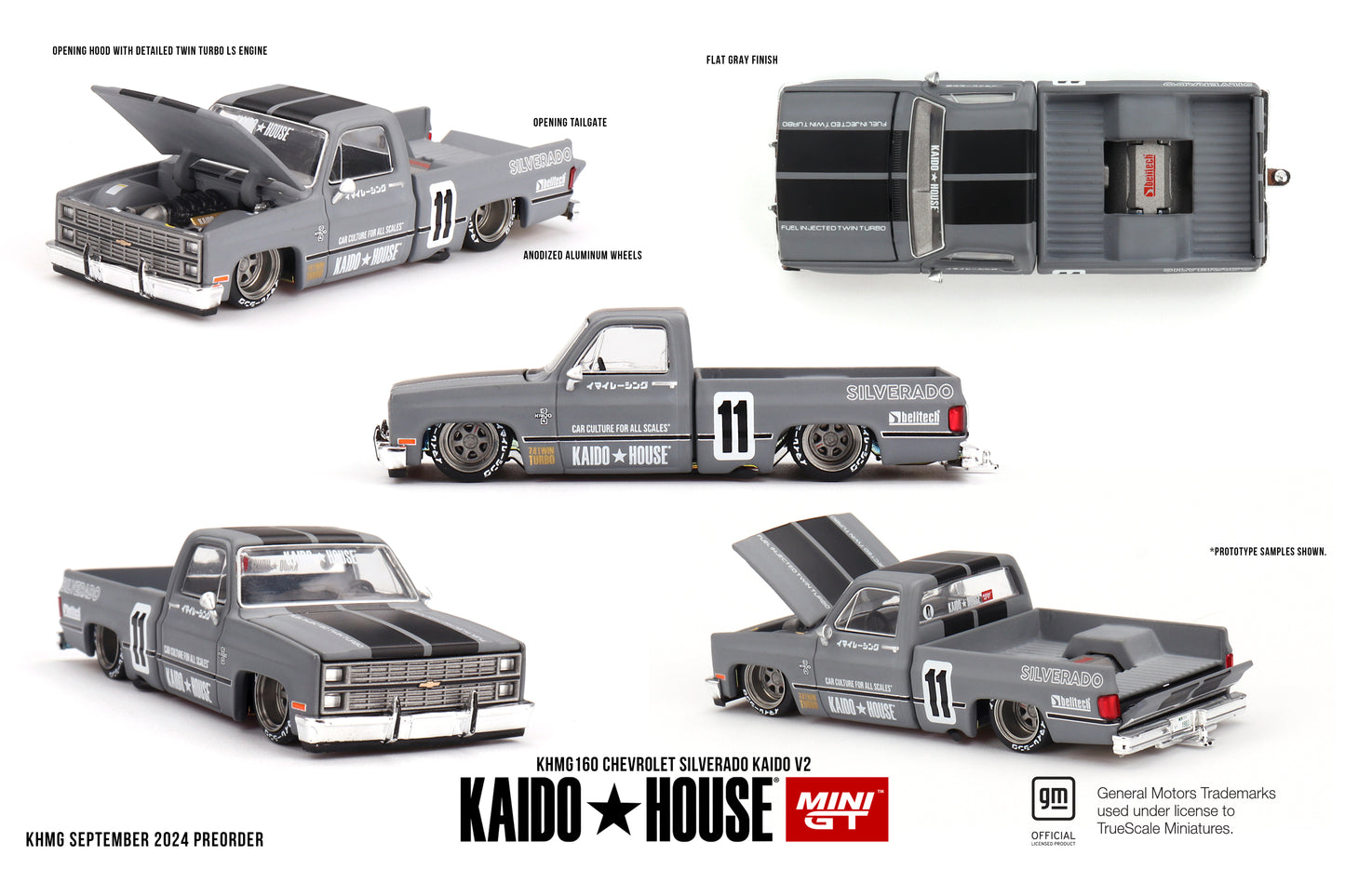 * PRE ORDER * MINI GT X KAIDO HOUSE Chevrolet Silverado KAIDO V2 KHMG160