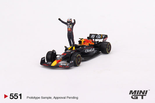 MINI GT 1/64 #551 Oracle Red Bull Racing RB18 #11 Sergio Pérez 2022 Monaco Grix Winner