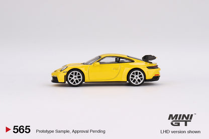 * PRE ORDER * MINI GT #565 1/64 Porsche 911 (992) GT3 Racing Yellow RHD