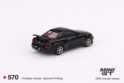 * PRE ORDER * MINI GT #570 1/64 Nissan Skyline GT-R (R34) V-Spec Black Pearl RHD