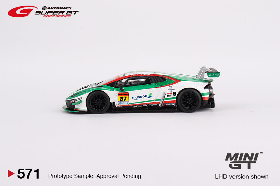 MINI GT #571 "Lamborghini Huracán GT3 EVO #87 JLOC 2022 Super GT Series  - Japan Exclusive"
