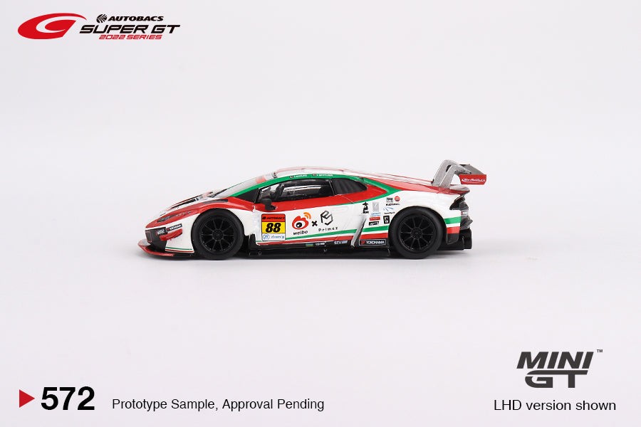 MINI GT #572 "Lamborghini Huracán GT3 EVO #88 JLOC 2022 Super GT Series  - Japan Exclusive"
