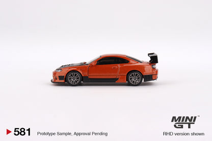 MINI GT #581 1/64 Nissan Silvia S15 D-MAX  Metallic Orange ( RHD )