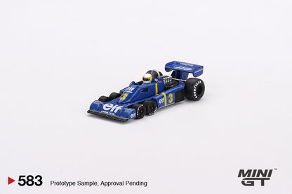 * PRE ORDER *  MINI GT #583 "Tyrrell P34 #3 Jody Scheckter 
1976 Swedish GP Winner "
