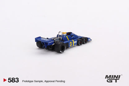 * PRE ORDER *  MINI GT #583 "Tyrrell P34 #3 Jody Scheckter 
1976 Swedish GP Winner "