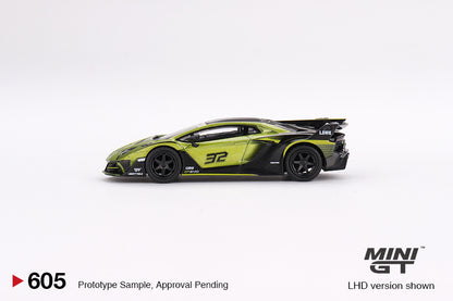 * PRE ORDER *  MINI GT #605 Lamborghini LB-Silhouette WORKS Aventador GT EVO Lime ( RHD )