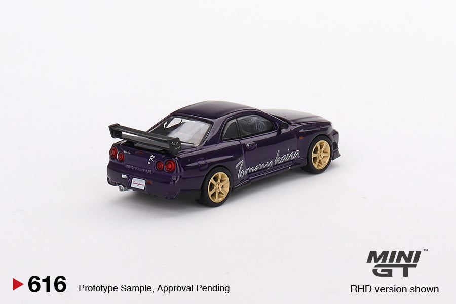 MINI GT #616 Nissan Skyline GT-R (R34) Tommykaira R-z Midnight Purple (RHD)