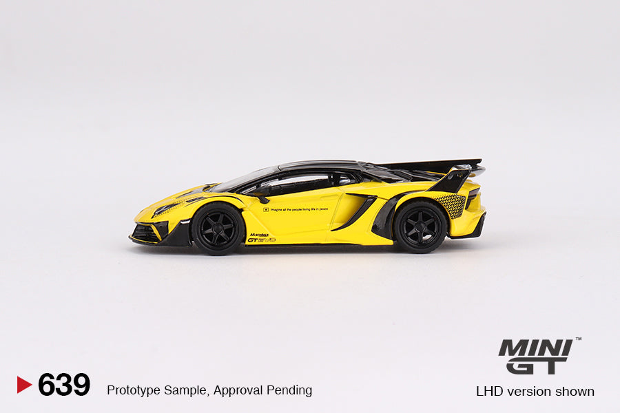 * PRE ORDER * MINI GT #639 1/64 Lamborghini LB-Silhouette WORKS  Aventador GT EVO Yellow (RHD)