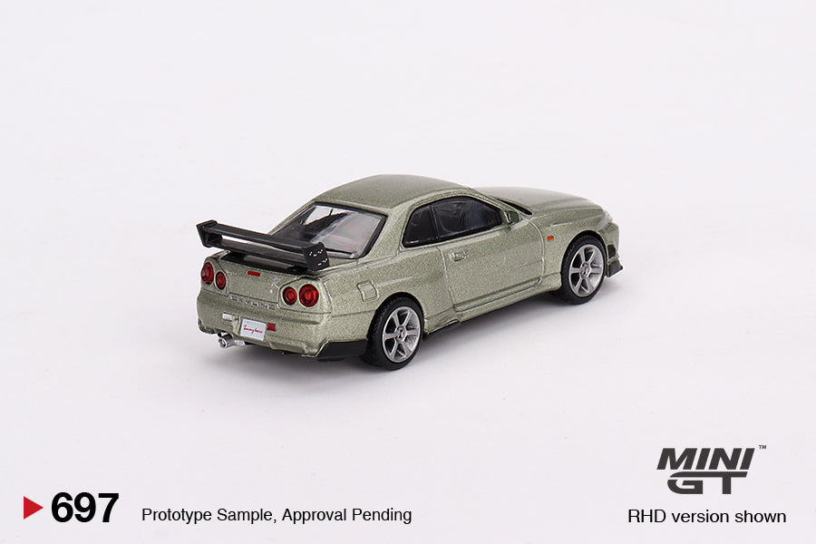 * PRE ORDER * MINI GT #697 1/64 Nissan Skyline GT-R (R34)Tommykaira R-z Millenium Jade ( RHD )