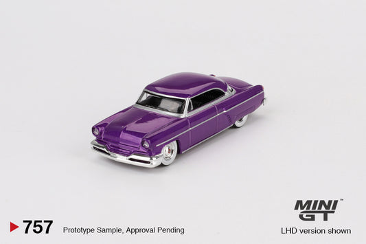 MINI GT #757 1/64 Lincoln Capri Hot Rod 1954 Purple Metallic (LHD)