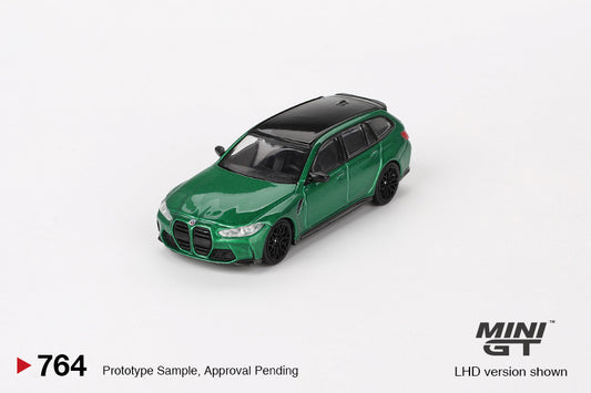 MINI GT #764 1/64 BMW M3 Competition Touring Isle of Man Green Metallic (RHD)