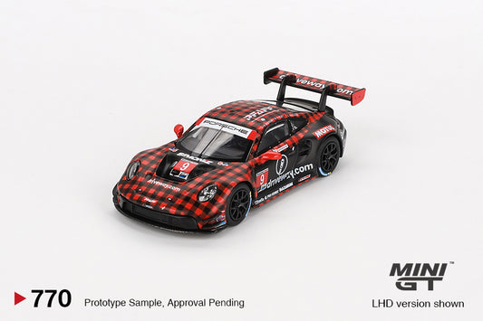 * PRE ORDER * MINI GT #770 1/64 Porsche 911 GT3 R #9 GTD PRO  Pfaff Motorsports  IMSA 2023 Sebring 12 Hrs. Winner (LHD)