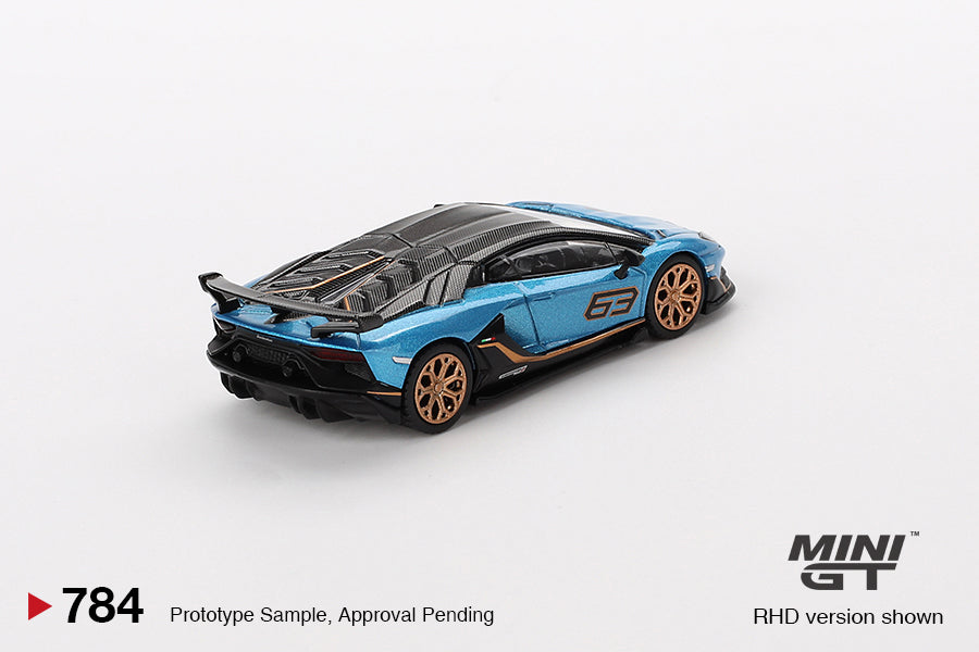 MINI GT #784 1/64 Lamborghini Aventador SVJ 63  Blu Aegir (LHD)