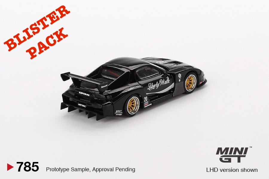 * PRE ORDER * MINI GT #785 1/64 MAZDA RX-7 LB-Super Silhouette  Liberty Walk Black (RHD)  ** BLISTER PACK VERSION **