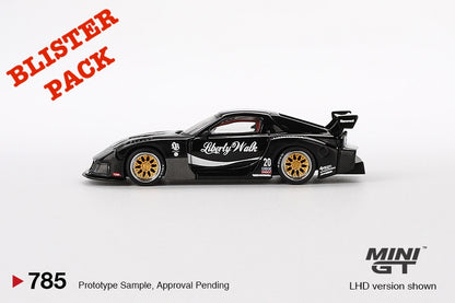 * PRE ORDER * MINI GT #785 1/64 MAZDA RX-7 LB-Super Silhouette  Liberty Walk Black (RHD)  ** BLISTER PACK VERSION **