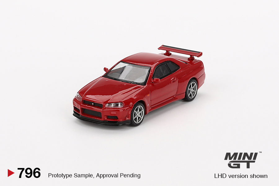 * PRE ORDER * MINI GT #796 1/64 Nissan Skyline GT-R (R34)  V-Spec Active Red (RHD)