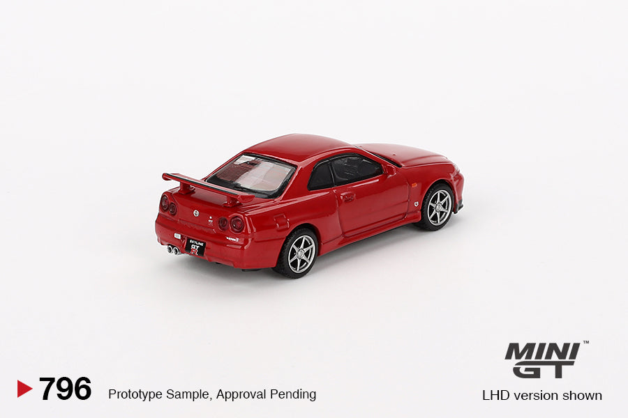 * PRE ORDER * MINI GT #796 1/64 Nissan Skyline GT-R (R34)  V-Spec Active Red (RHD)