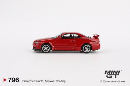 * PRE ORDER * MINI GT #796 1/64 Nissan Skyline GT-R (R34)  V-Spec Active Red (RHD)