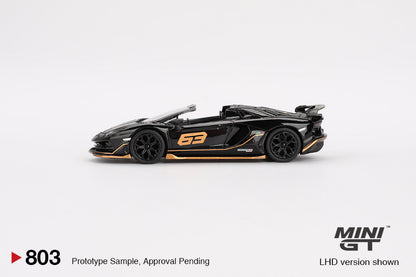 MINI GT #803 1/64 "Lamborghini Aventador SVJ 63 Roadster  Nero Aldebaran" (RHD)