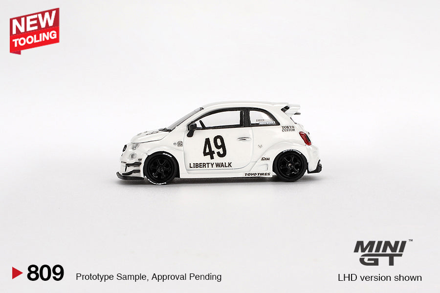 * PRE ORDER * MINI GT #809 1/64 LB-WORKS x Abas Works ABARTH 595 Gara White (LHD)