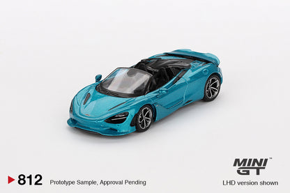 * PRE ORDER * MINI GT #812 1/64 McLaren 750S Spider Belize Blue (RHD)