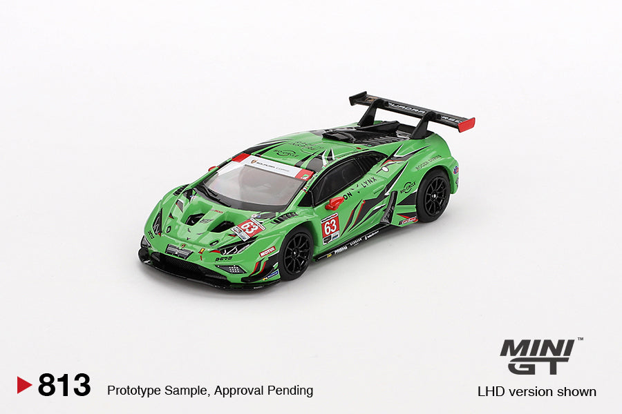 * PRE ORDER * MINI GT #813 1/64  "Lamborghini Huracán GT3 EVO2 #63 Iron Lynx IMSA 2023  Daytona 24 Hrs." (LHD)