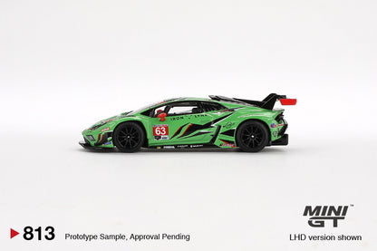 * PRE ORDER * MINI GT #813 1/64  "Lamborghini Huracán GT3 EVO2 #63 Iron Lynx IMSA 2023  Daytona 24 Hrs." (LHD)