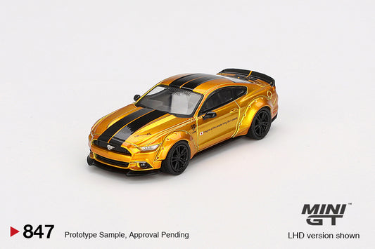 * PRE ORDER * MINI GT #847 1/64 LB-WORKS FORD MUSTANG  LB Gold (RHD)