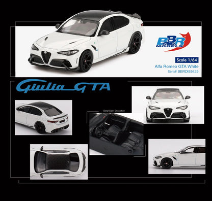 BBR Models 1/64 Alfa Romeo Giulia GTAm White - BBRDIE6426