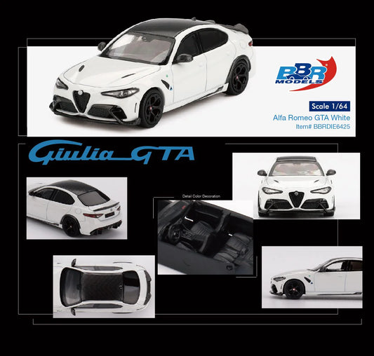 BBR Models 1/64 Alfa Romeo Giulia GTAm White - BBRDIE6426