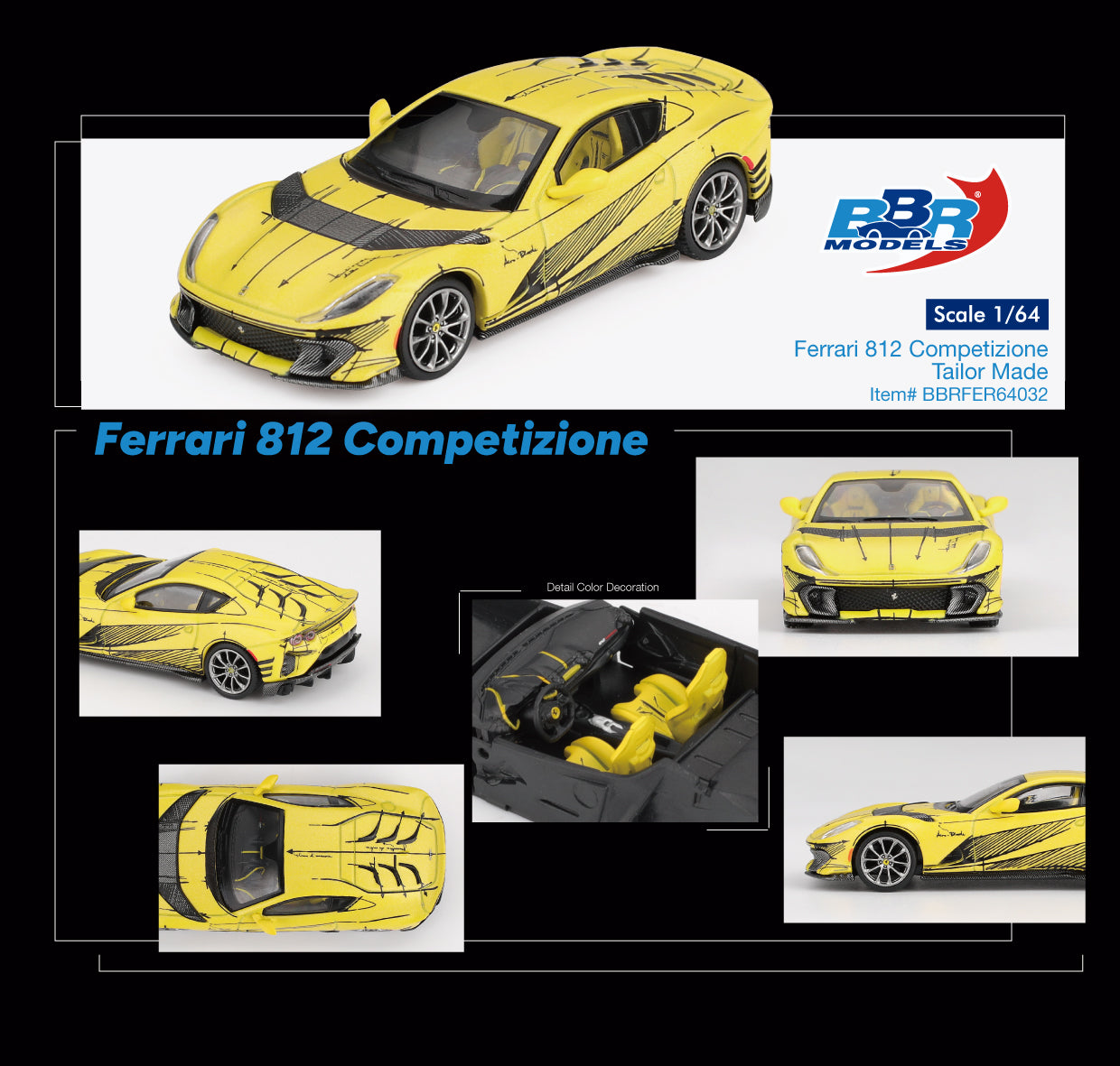 BBR MODELS 1/64 Ferrari 812 Competizione Tailor Made BBRFER64032