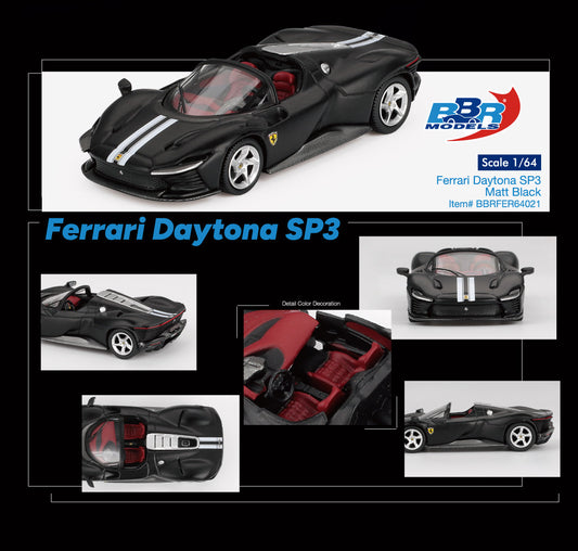 BBR Models 1/64 Ferrari Daytona SP3 Matt Black BBRFER64021
