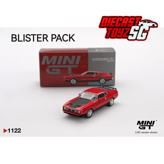 Mini GT #1122 1/64 Ford Mustang Mach1 1971 Race Red (LHD) - BLISTER PACK