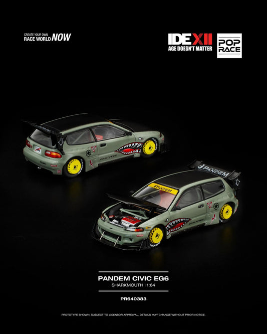 Pop Race 1/64 Pandem Civic EG6 Sharkmouth IDE 2025 PR640383