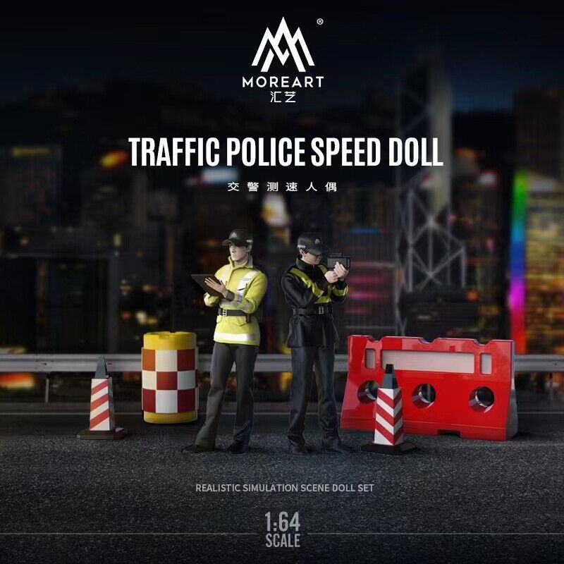 MoreArt 1:64 Traffic police speed figure Model Display Resin Collection