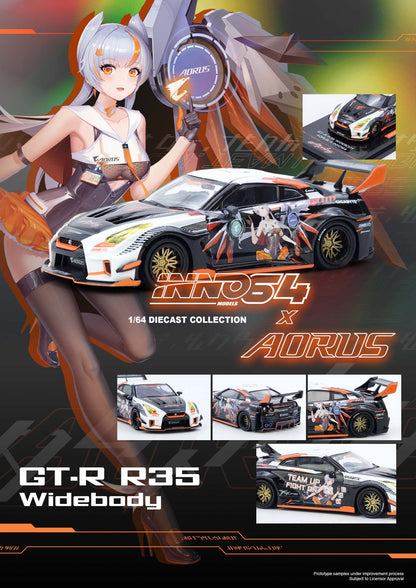INNO 64 1/64 GT-R (R35) WIDEBODY AORUS X INNO64 LIMITED EDITION - IN64-R35LB-AORUS