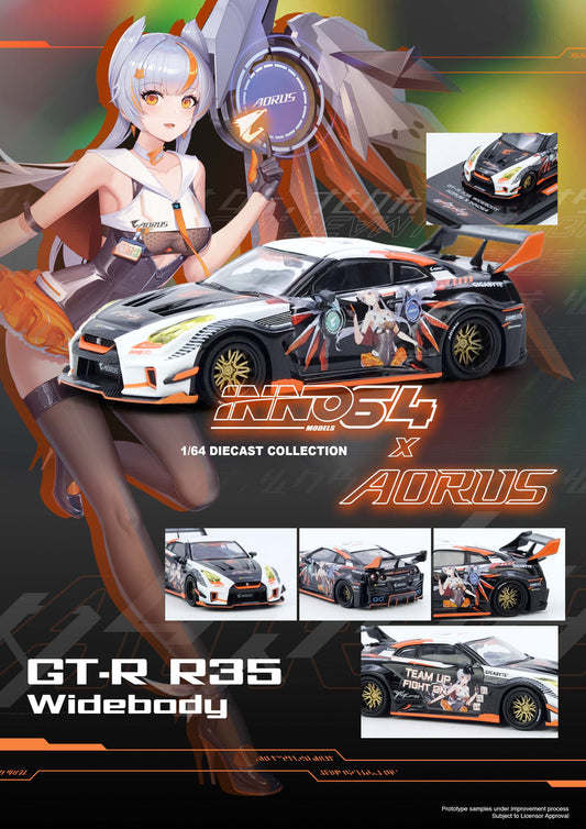 INNO 64 1/64 GT-R (R35) WIDEBODY AORUS X INNO64 LIMITED EDITION - IN64-R35LB-AORUS