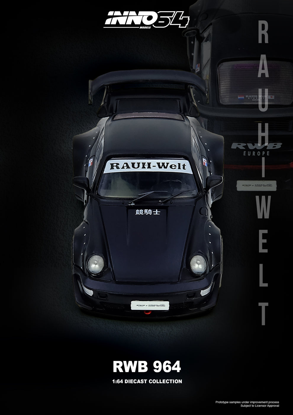 INNO 64 1/64 RWB 964 BLACK MATT - IN64-RWB964-BM