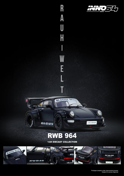 INNO 64 1/64 RWB 964 BLACK MATT - IN64-RWB964-BM