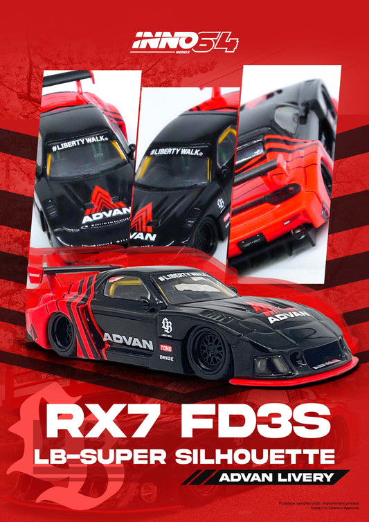 INNO 64 LBWK Mazda RX7 (FD3S) LB-Super Silhouette "ADVAN LIVERY"